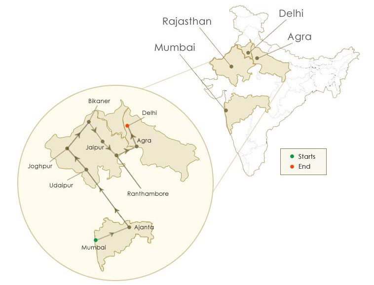 Heritage of India Route Map