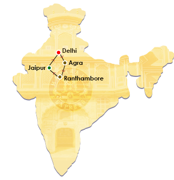 Treasures of India Route Map